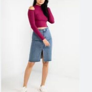 Cotton On Seamless Cut Out Shoulder Long Sleeve Top